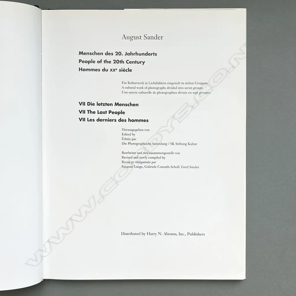 AUGUST SANDER: PEOPLE OF THE 20TH CENTURY VOLS 1-7 Image 1++